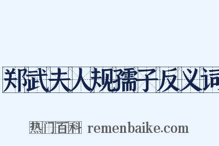 郑武夫人规孺子反义词是什么意思的图片